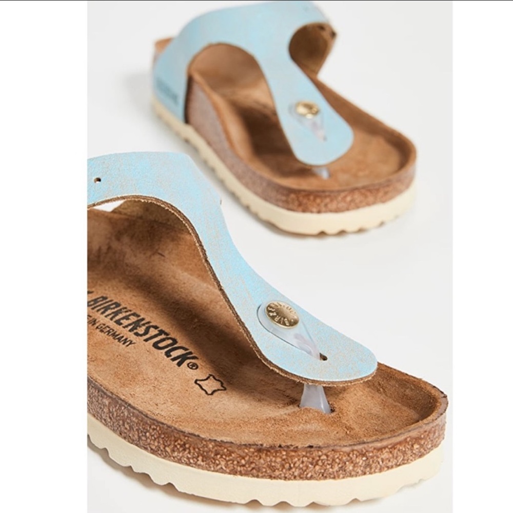 Birkenstock Gizeh Washed Leather Metallic Sandals